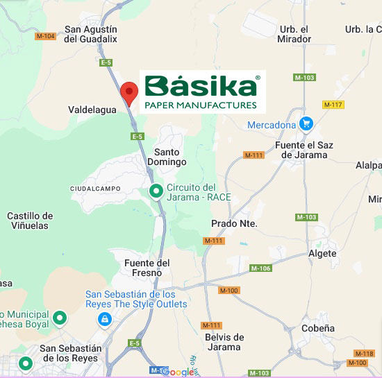 Mapa localización Básika, fabrica Papelera Andina